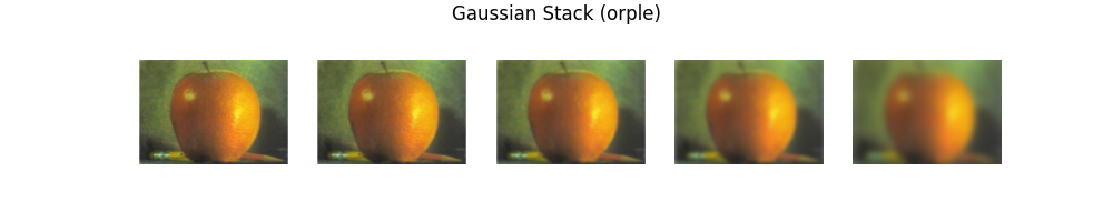 The Gaussian stack of the 'oraple' image.